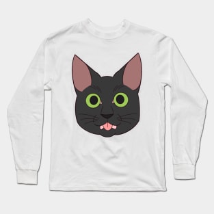 Black Cat Blep Long Sleeve T-Shirt
